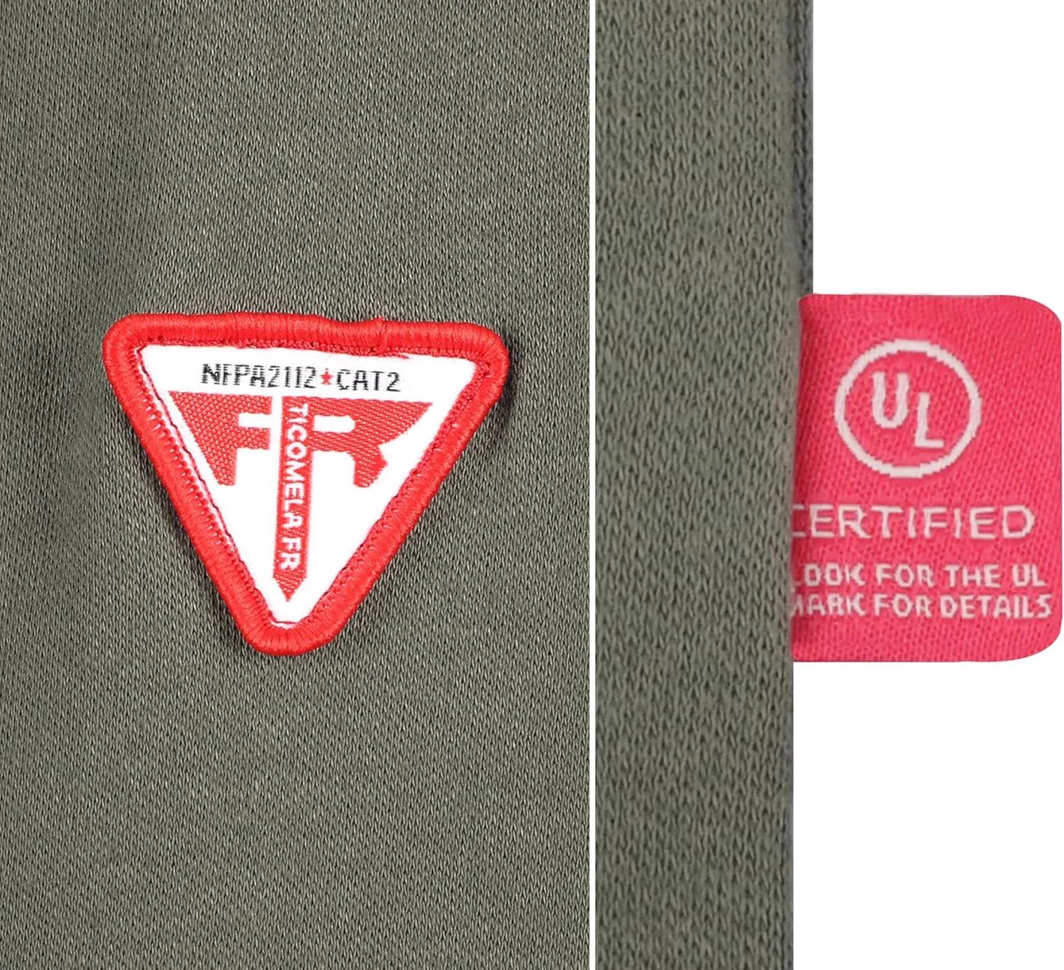 TICOMELA FR Shirts for Men Flame Resistant Shirt NFPA2112/CAT2 7oz Fire Retardant Men's Long Sleeve Henley Shirts