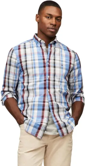 Tommy Hilfiger Long Sleeve Poplin Regular Fit, Men's Button Down Shirts, Also Available in Big and Tall