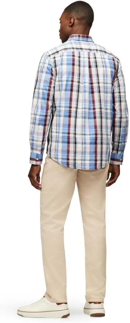 Tommy Hilfiger Long Sleeve Poplin Regular Fit, Men's Button Down Shirts, Also Available in Big and Tall