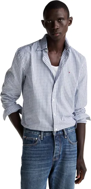 Tommy Hilfiger Long Sleeve Poplin Regular Fit, Men's Button Down Shirts, Also Available in Big and Tall