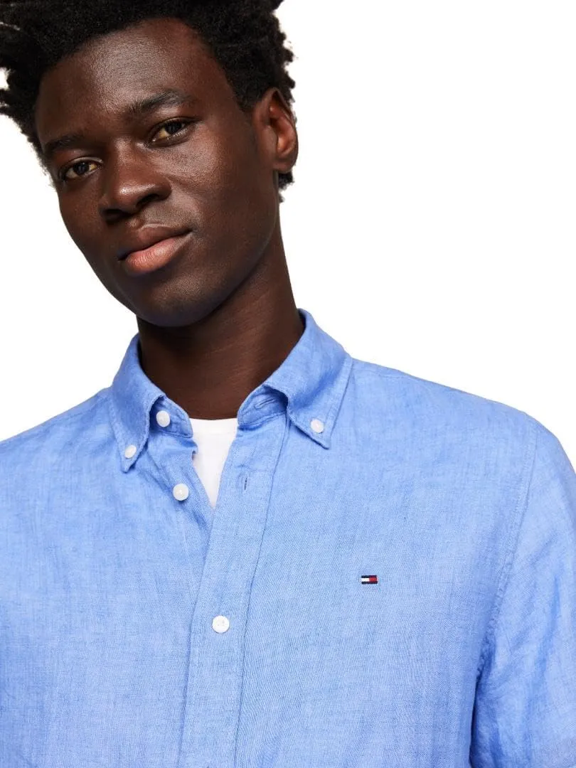 Tommy Hilfiger Men's Short Sleeve Casual Linen Button Down Shirts in Regular Fit