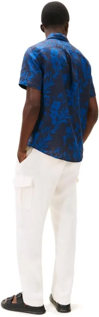 Tommy Hilfiger Men's Short Sleeve Casual Linen Button Down Shirts in Regular Fit