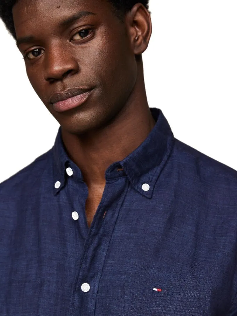 Tommy Hilfiger Men's Short Sleeve Casual Linen Button Down Shirts in Regular Fit