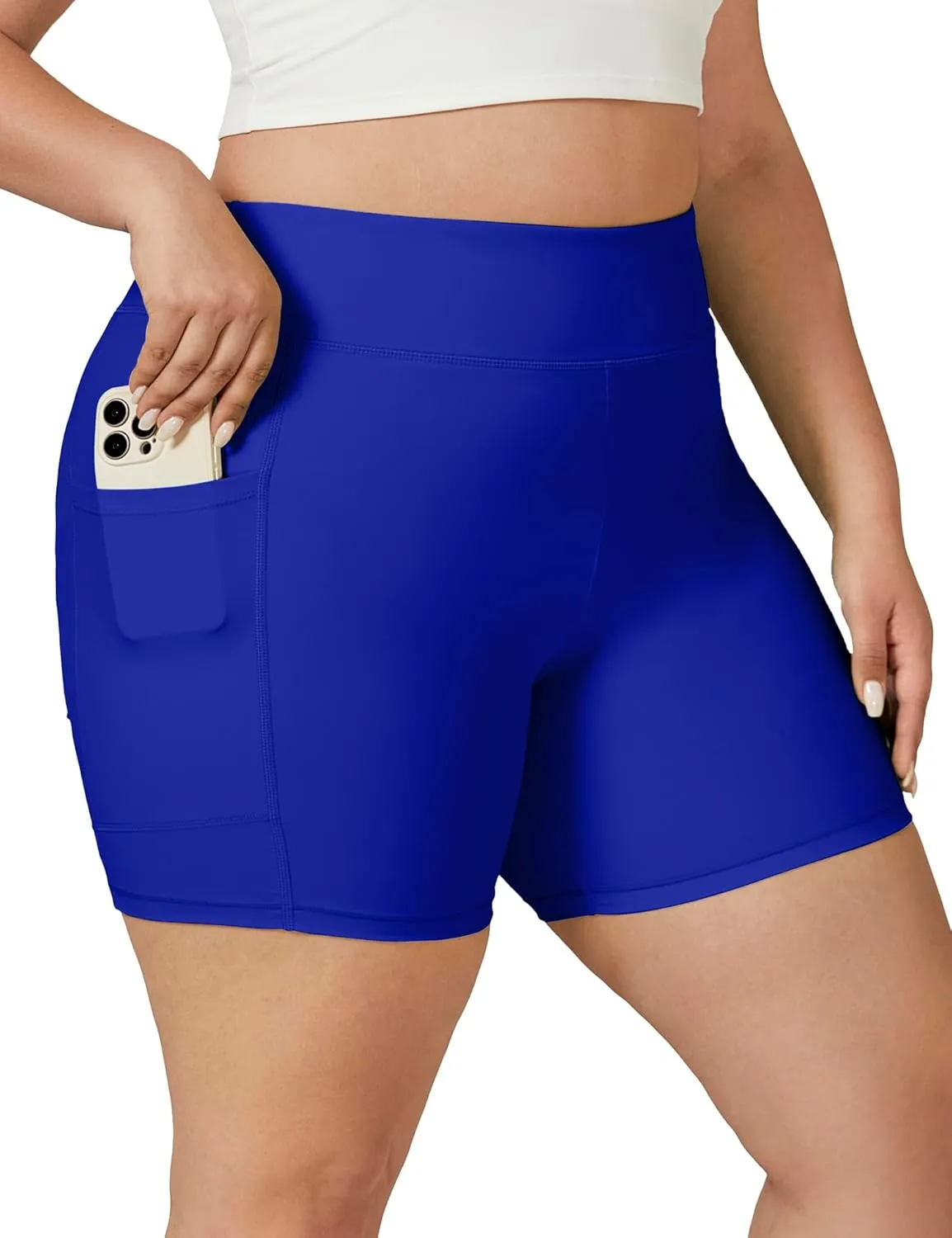Tournesol Women's Plus Size Swim Shorts High Waisted Swimsuit Bottoms Tankini Boy Shorts Bathing Suit with Pocket 6 inch
