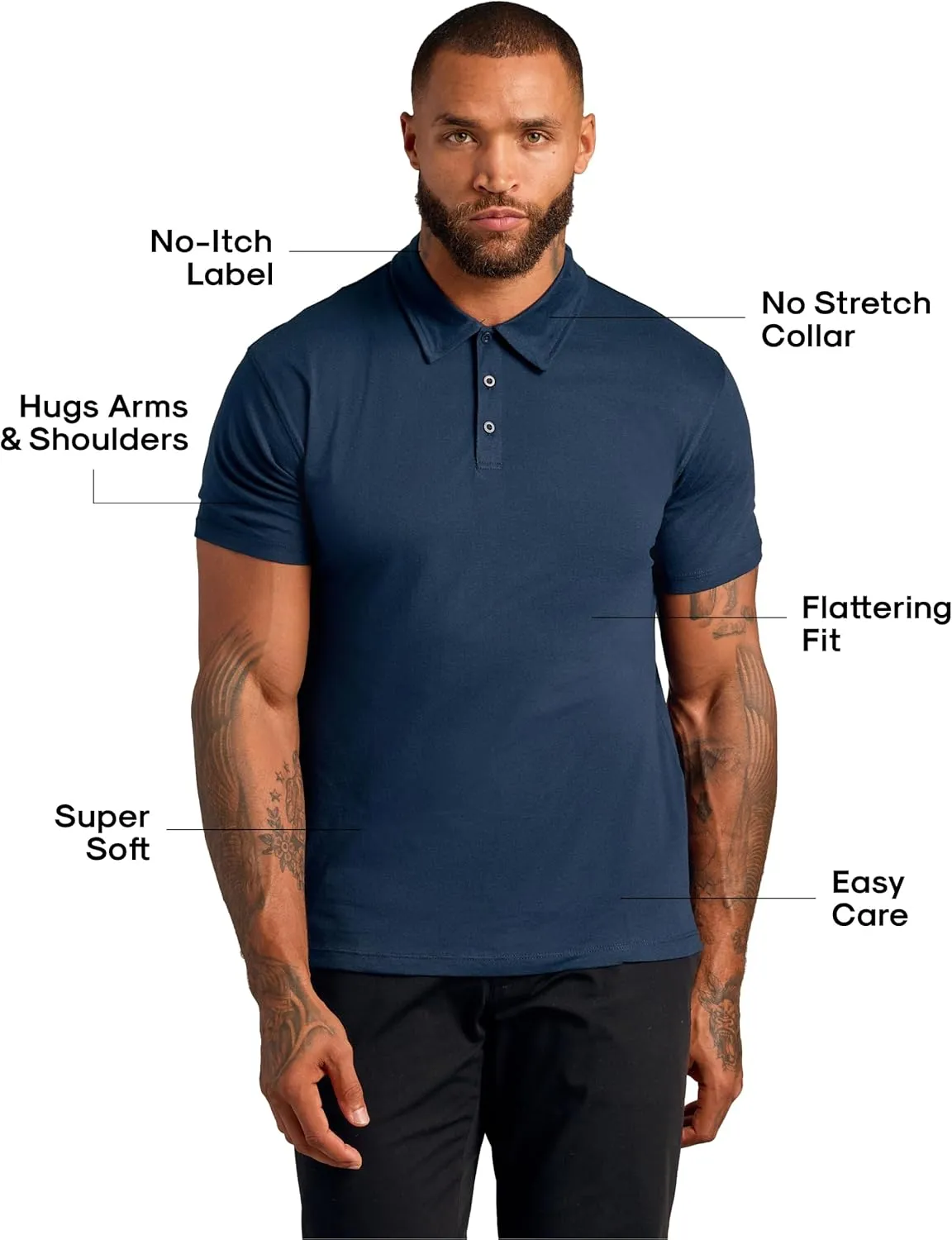 True Classic Short Sleeve Polo Shirts for Men - Cotton Men's Polo Shirts, Golf Shirt & Custom Polo - Collared Short Sleeve