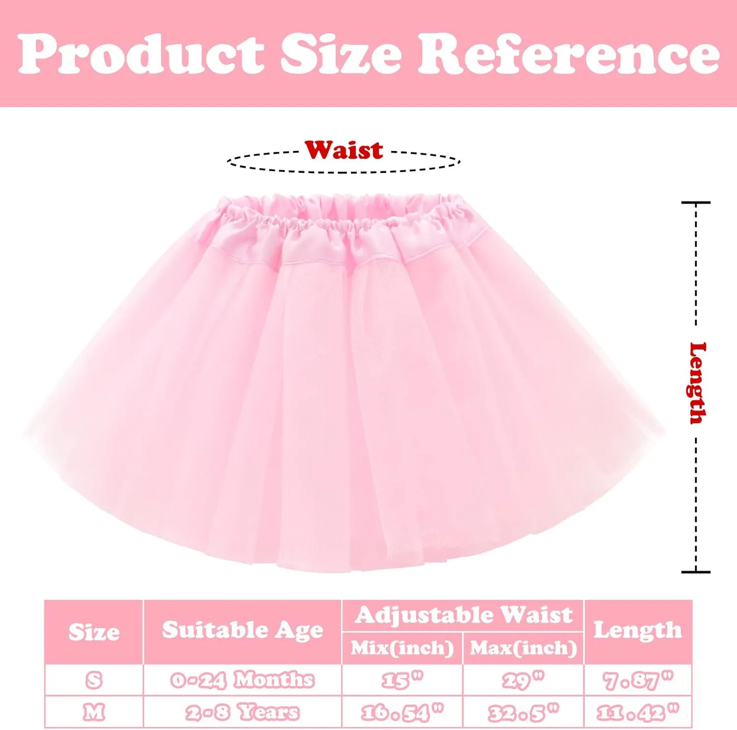 Tutus for Girls - 5 Layers Tulle Skirt for Toddlers, Babies, and Kids - Fluffy Ballet Tutu for Halloween and Infants