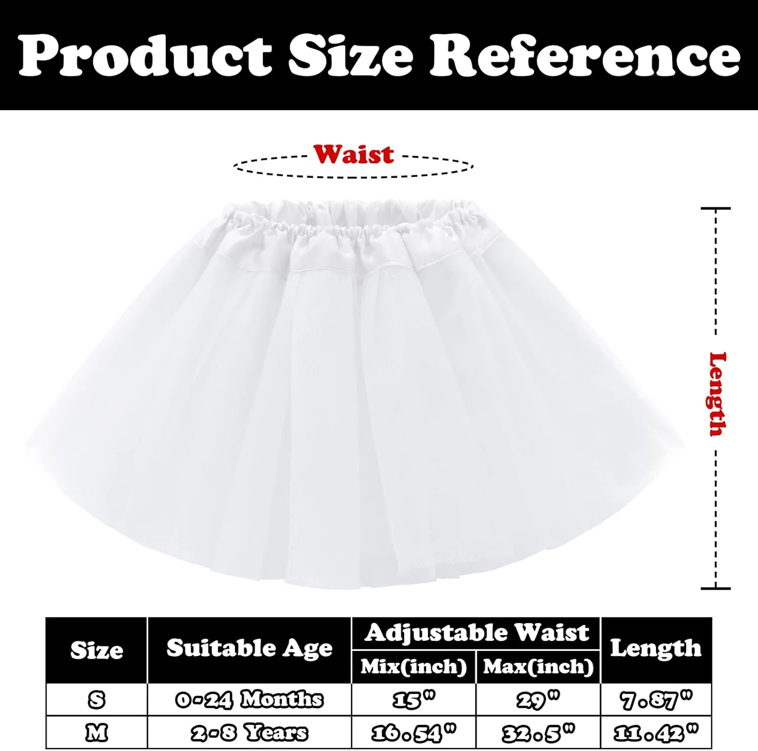 Tutus for Girls - 5 Layers Tulle Skirt for Toddlers, Babies, and Kids - Fluffy Ballet Tutu for Halloween and Infants