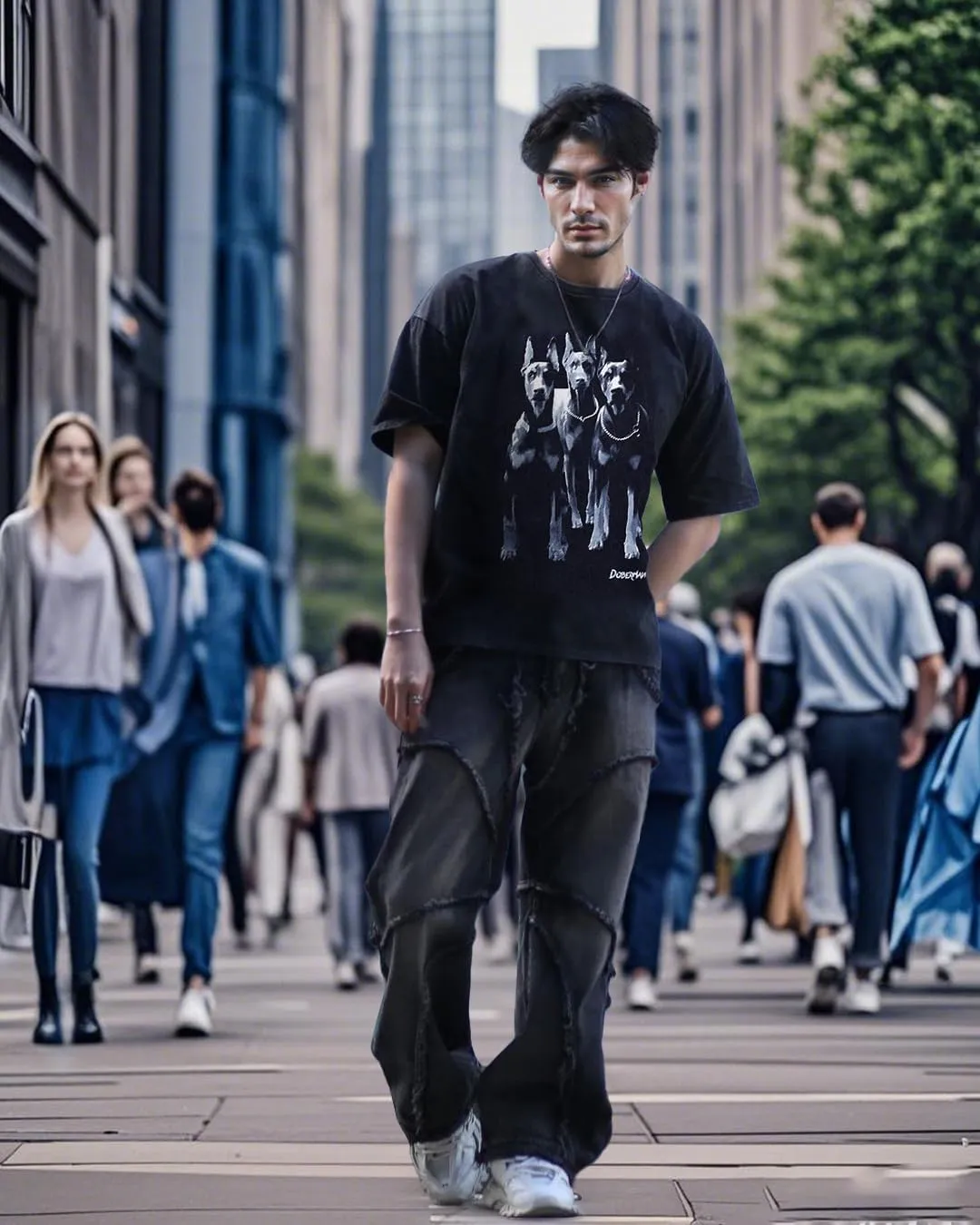 Vamtac Oversized Washed Dog Graphic Tees Vintage Streetwear T-Shirt Casual Summer Tops Unisex