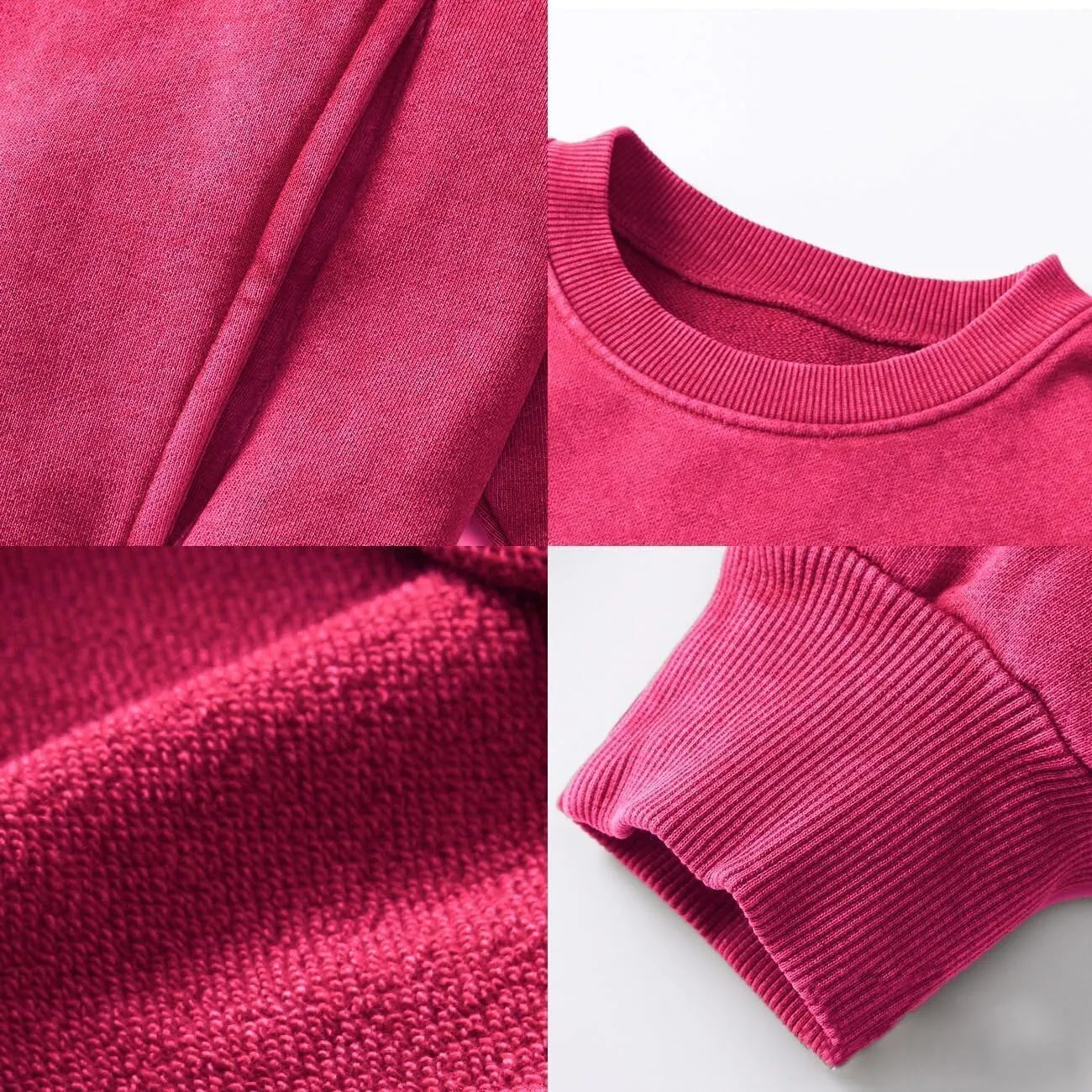 Vamtac Sweatshirt Oversized CrewNeck Long Sleeve Shirts Casual Sweatshirts Solid Wash Vintage Streetwear Tees With Pocket