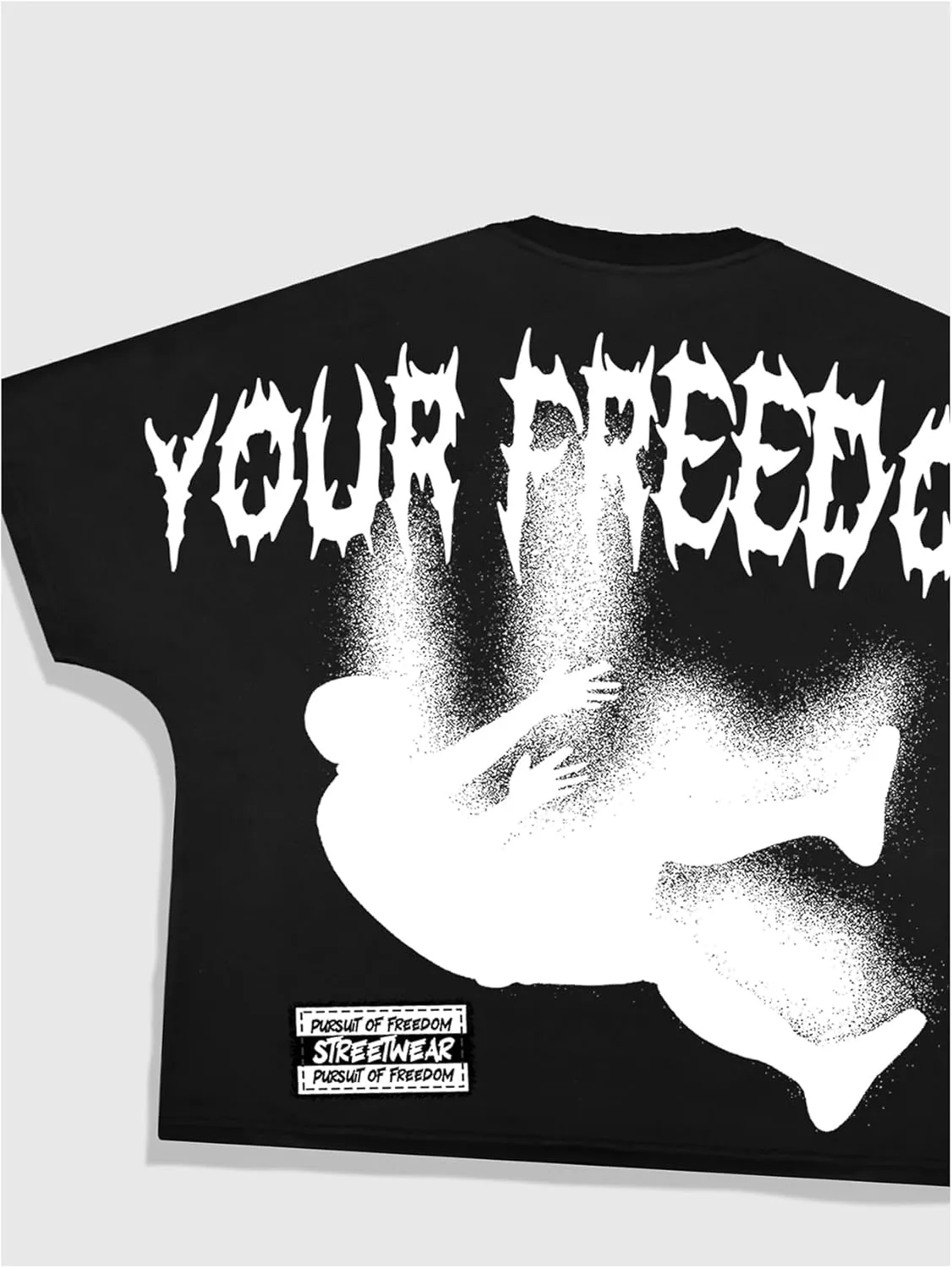 Verdusa Men's Oversized Graphic Tees Letter Print Short Sleeve Loose Fit Summer Tops