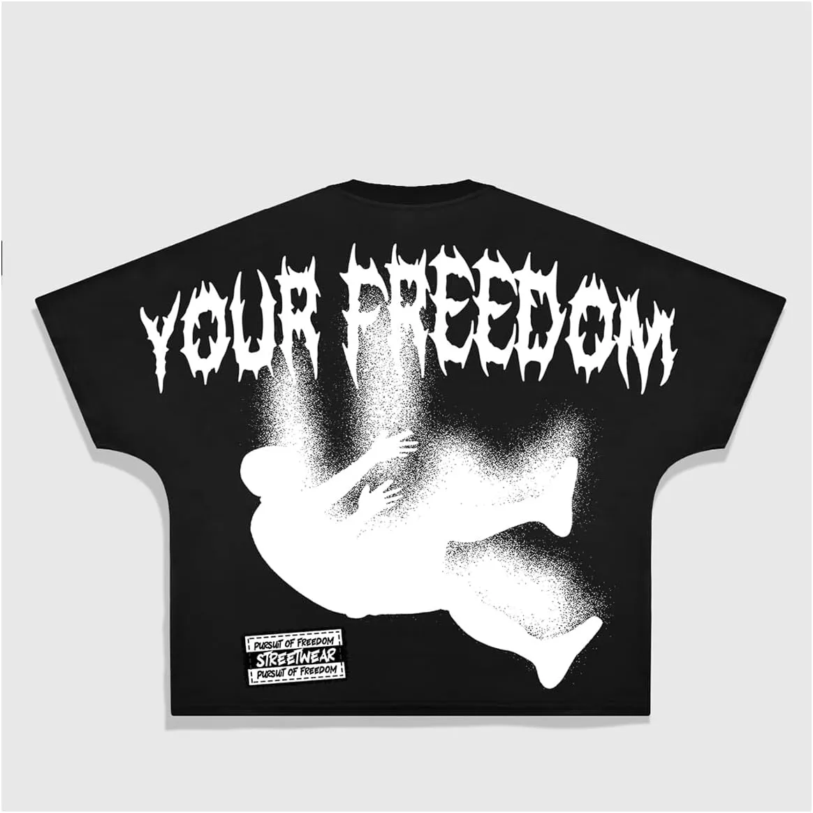 Verdusa Men's Oversized Graphic Tees Letter Print Short Sleeve Loose Fit Summer Tops