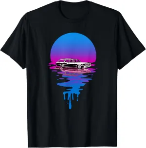 Vintage Retro Station Wagon Sunset T-Shirt