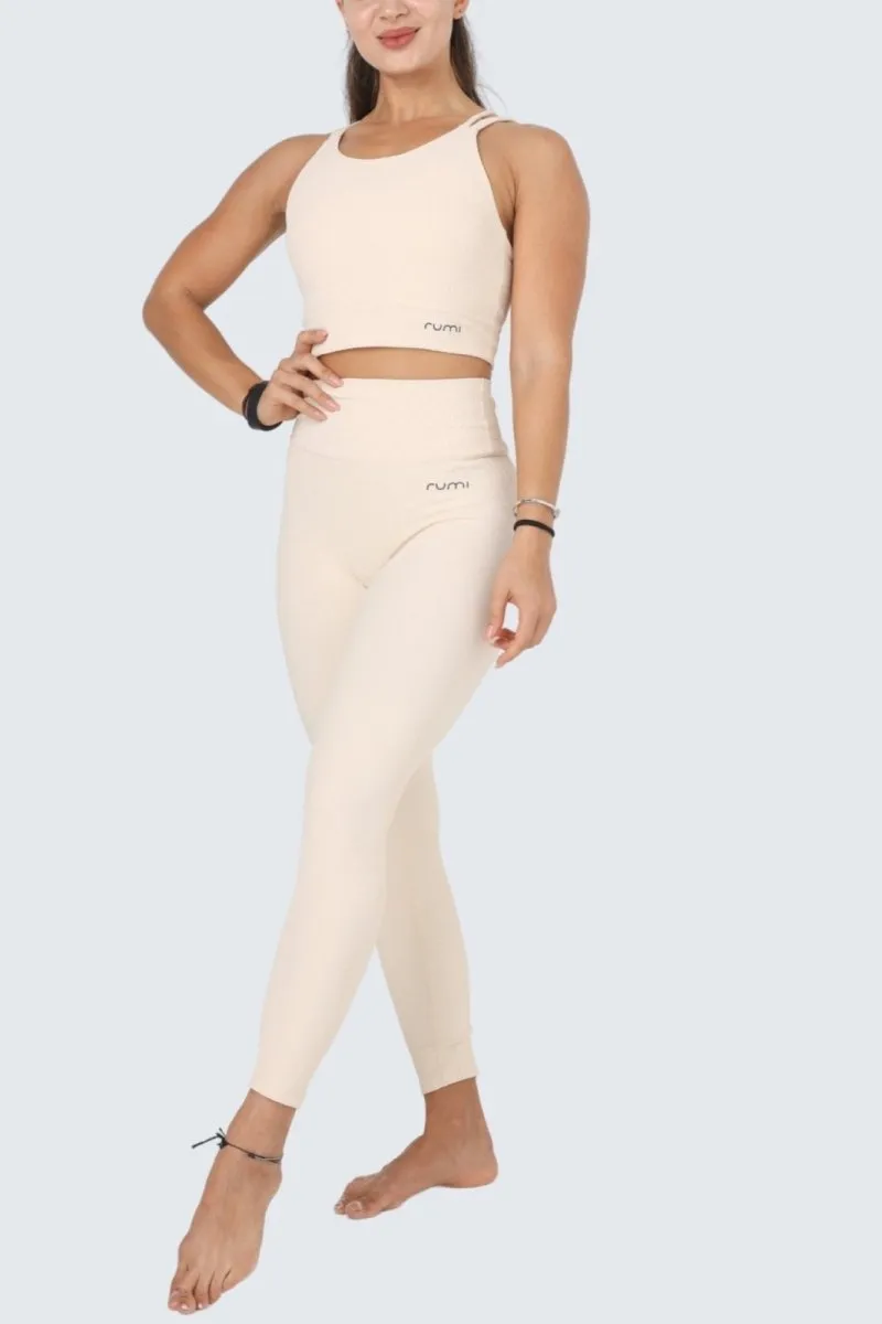 W Sun Rib Pants 25" - Natural