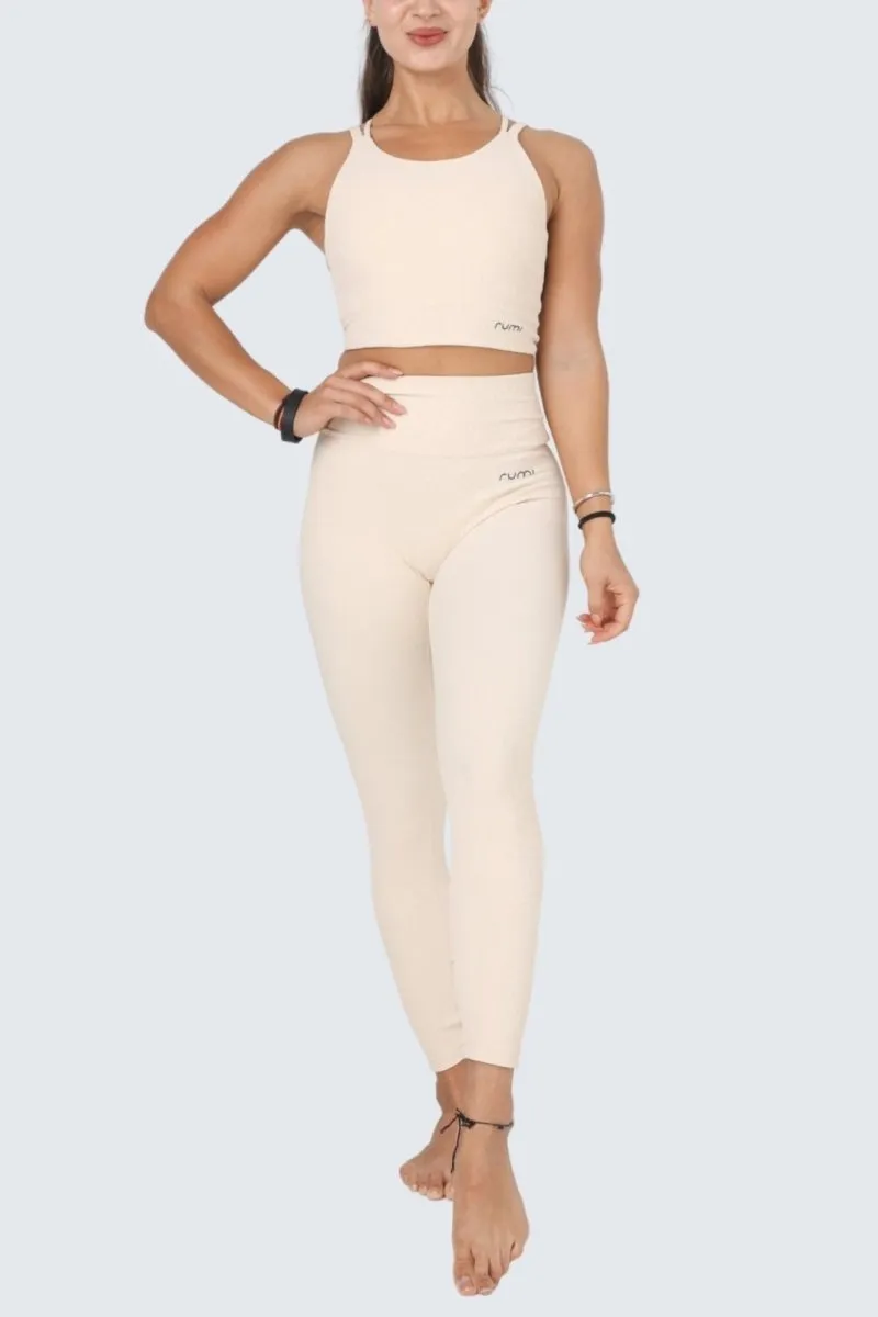 W Sun Rib Pants 25" - Natural