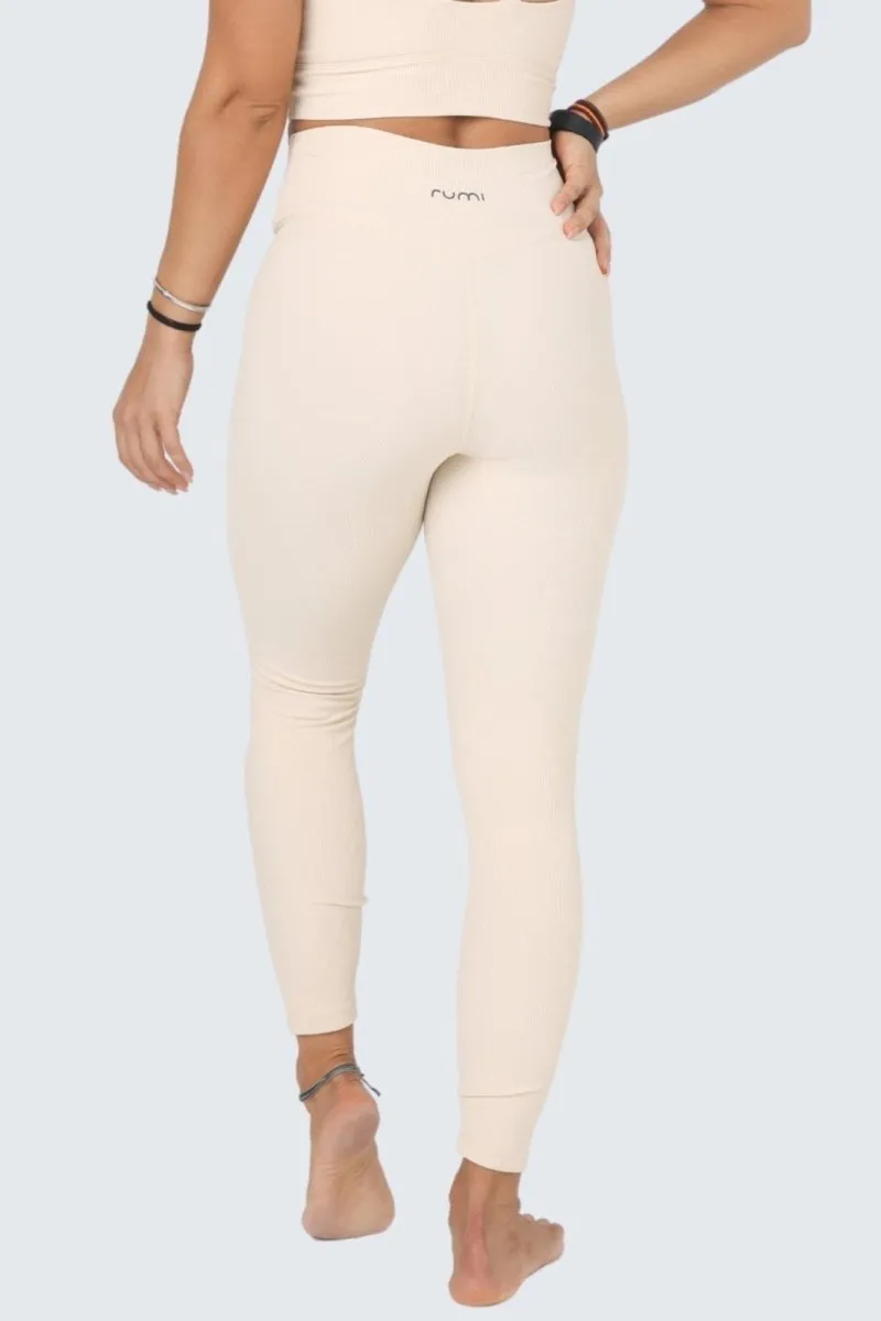 W Sun Rib Pants 25" - Natural