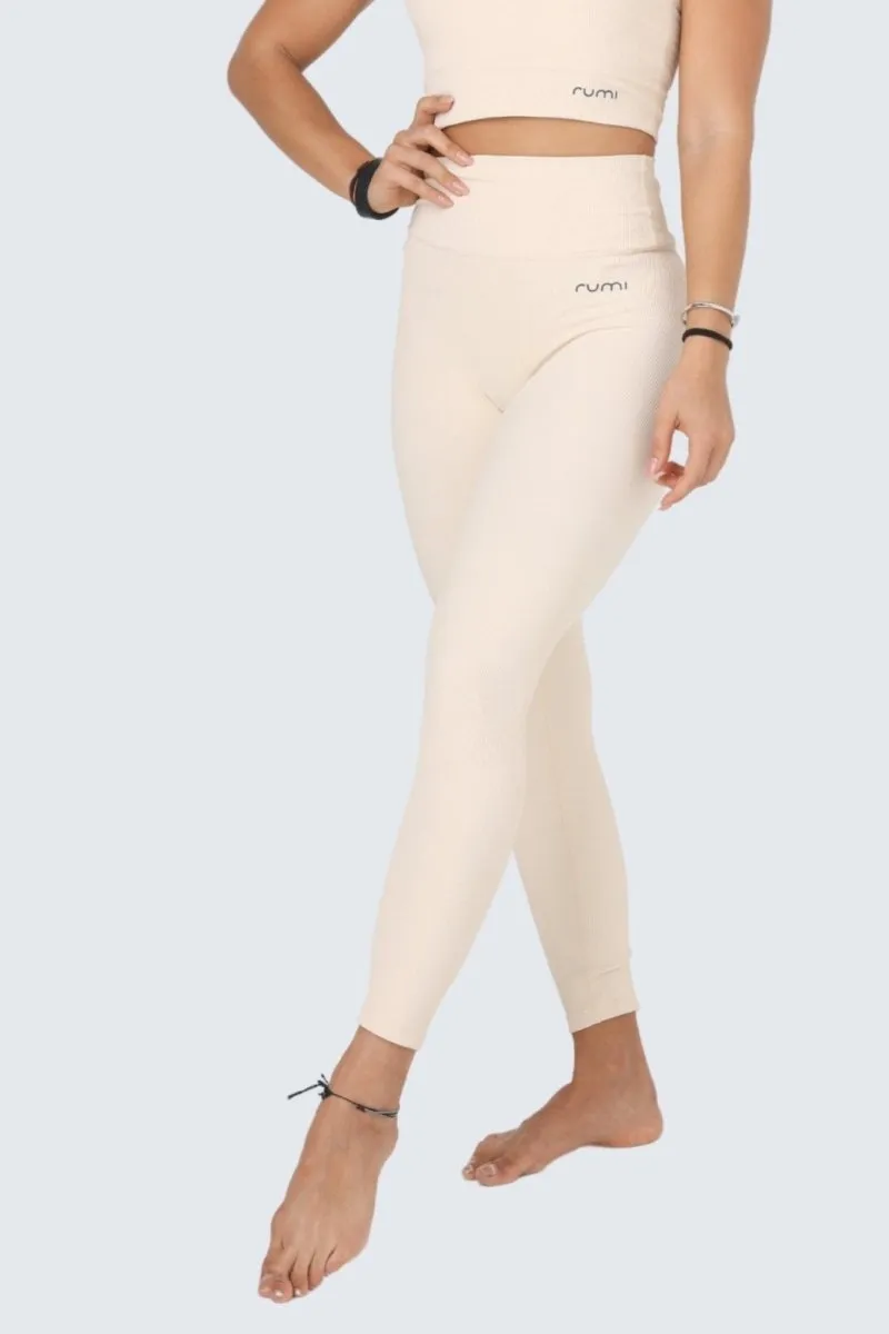 W Sun Rib Pants 25" - Natural