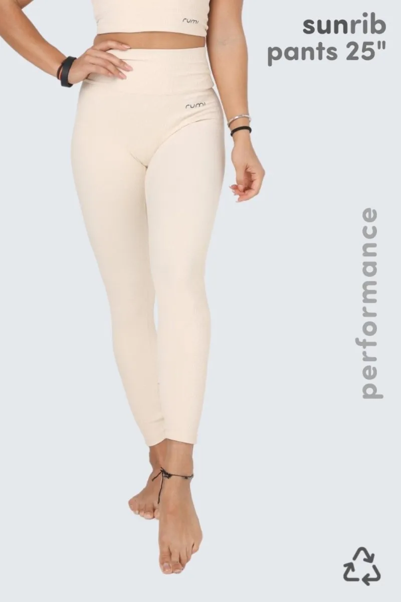 W Sun Rib Pants 25" - Natural