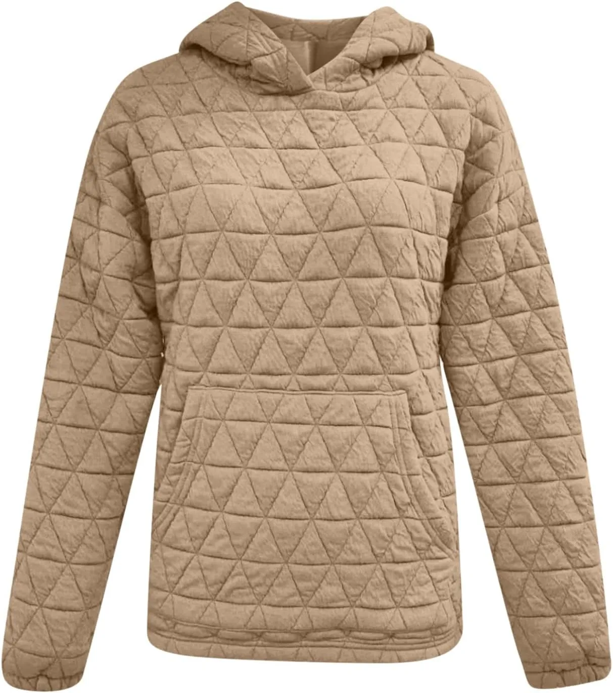 Warm Hooded Sweatshirts for Women Solid Plaid Casual Fall Winter Hoodies Oversized Comfy Blouses for Outing Street