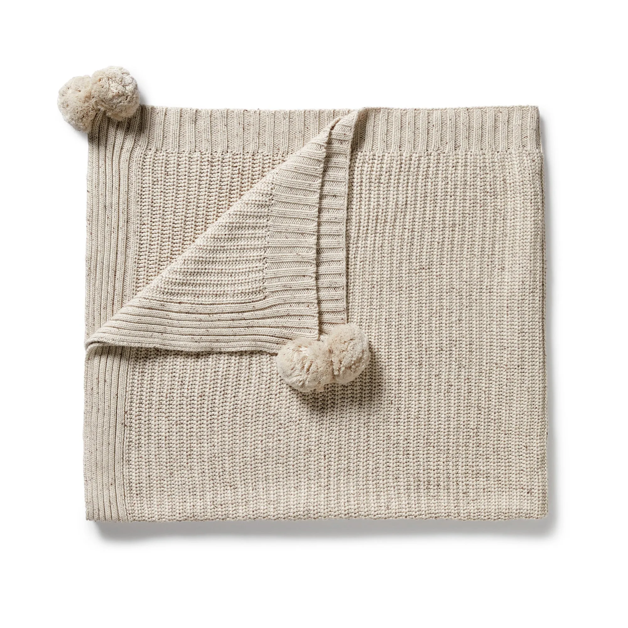 Wilson and Frenchy Organic Knitted Blanket - Cookie and Cream