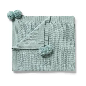Wilson and Frenchy Organic Knitted Blanket - Duck Egg