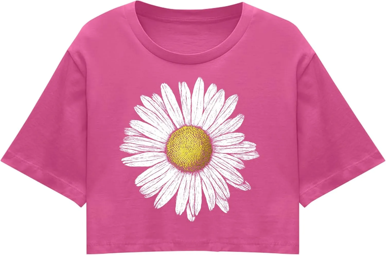 Women Crop Tops Dandelion Graphic T-Shirts Funny Inspirational Flower Cropped Tee Summer Casual Tops