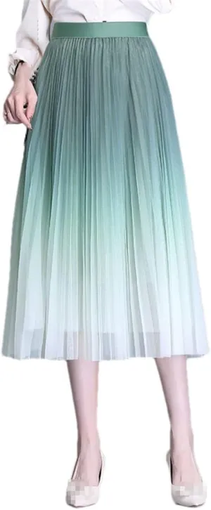 Women Long Midi Skirt Tulle Skirts Women Boho Big Swing Skirt Gradient Mesh Beach Skirt Women Dance Skirt