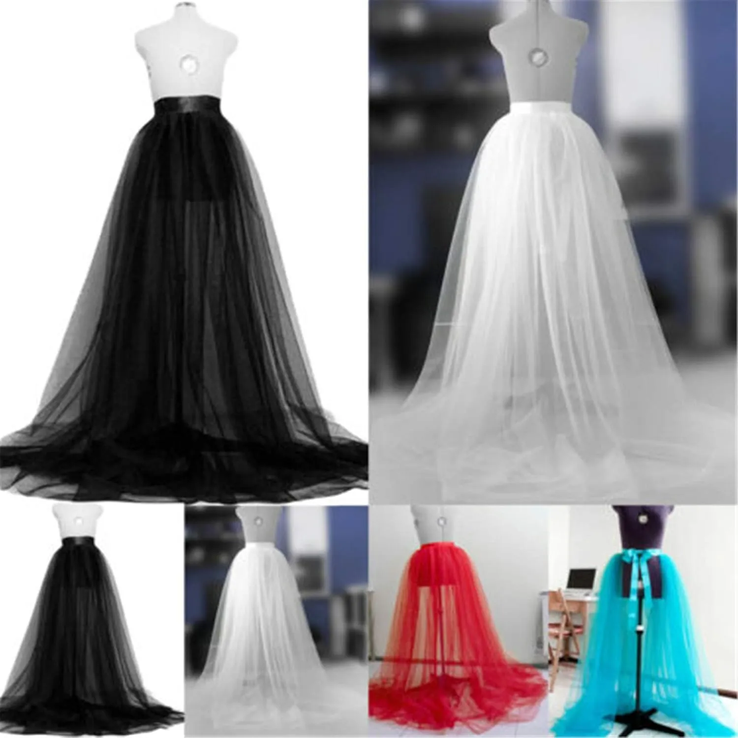 Women Long Tulle Tutu Skirts for Party Wedding Ladies Cocktail Prom Cosplay Bandage Mesh Maxi Sexy Dress