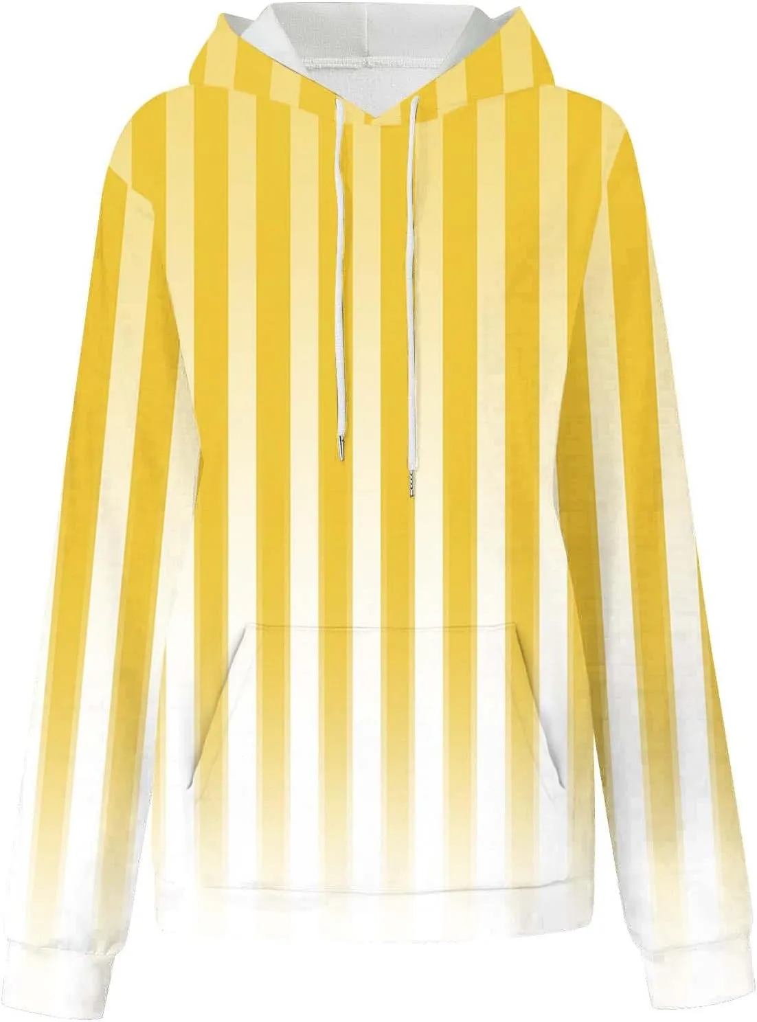 Women Oversized Stripe Sweatshirts Long Sleeve Drawstring Hoodies Trendy Fall Tops with Hood Fall Fashion Clothes
