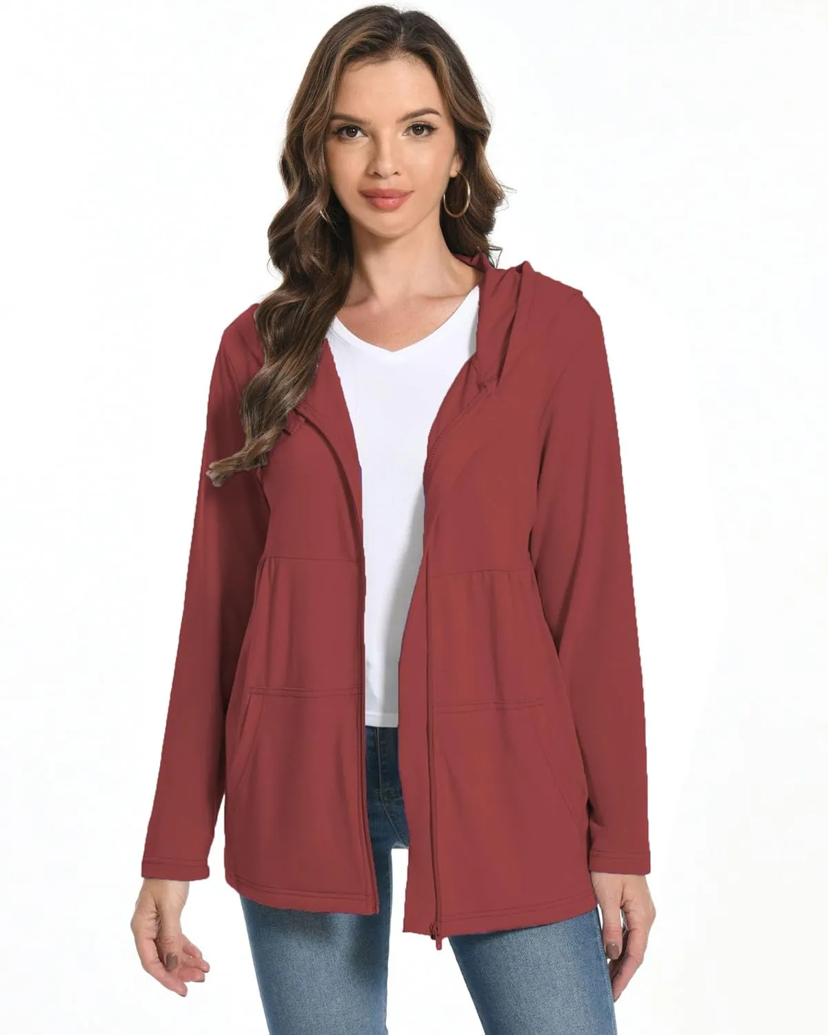 Women Post Mastectomy Shirts with Drain Pockets Nephrostomy Bag Breast Rotator Cuff Recovery Long Sleeve Zip Up Shirts