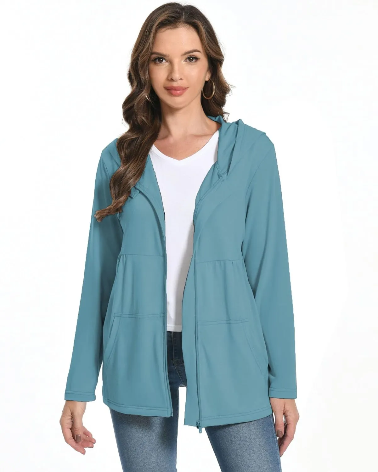 Women Post Mastectomy Shirts with Drain Pockets Nephrostomy Bag Breast Rotator Cuff Recovery Long Sleeve Zip Up Shirts