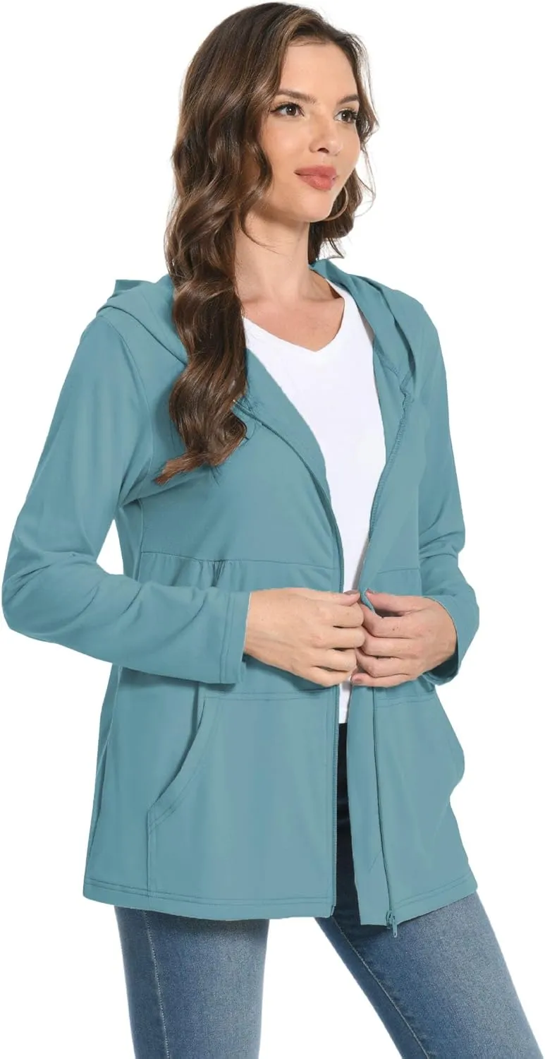 Women Post Mastectomy Shirts with Drain Pockets Nephrostomy Bag Breast Rotator Cuff Recovery Long Sleeve Zip Up Shirts