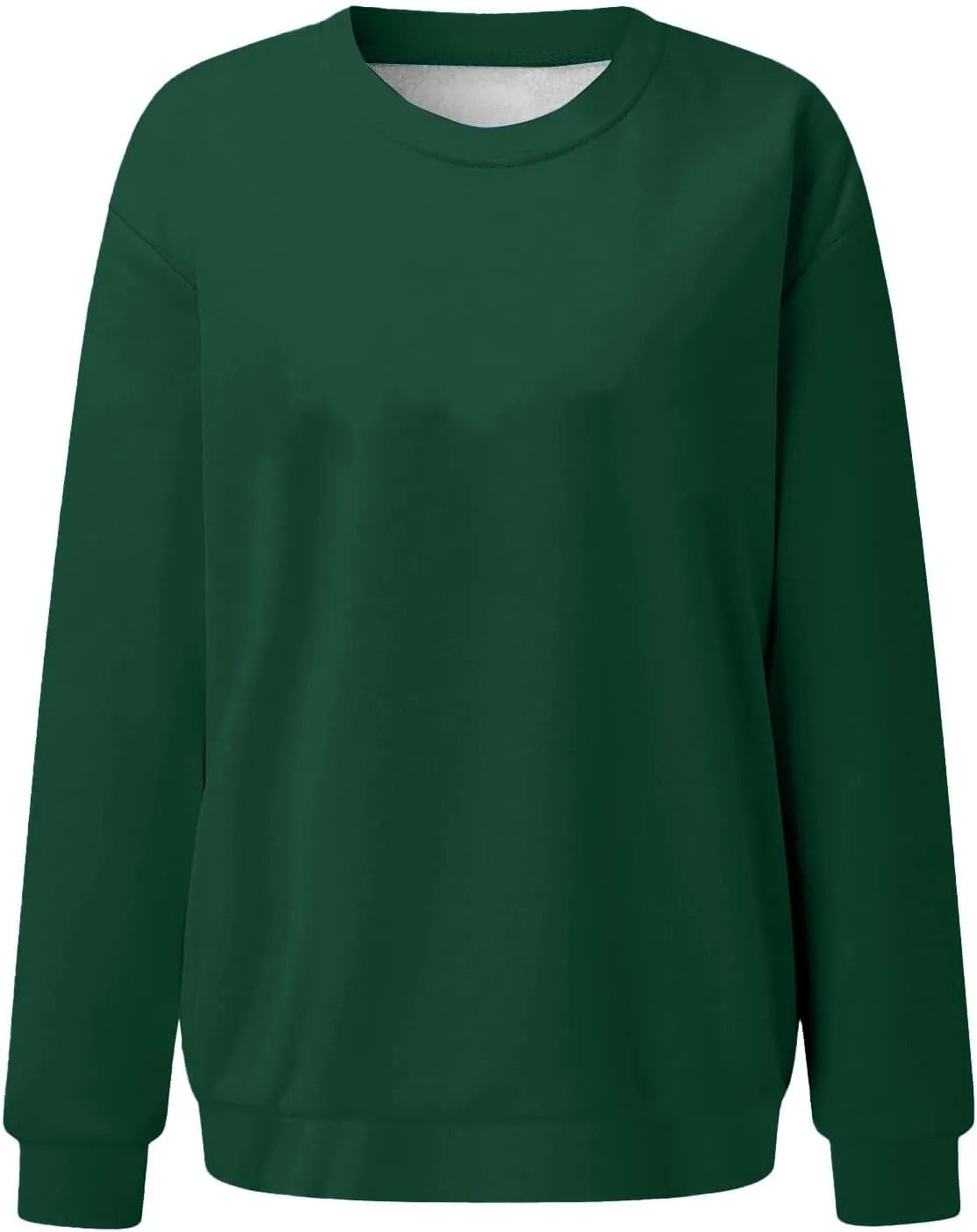 Women Solid Color Sweatshirt Long Sleeve Crewneck Pullover Fit Comfy Shirts Blouses 2025 Spring Fall Casual Tops