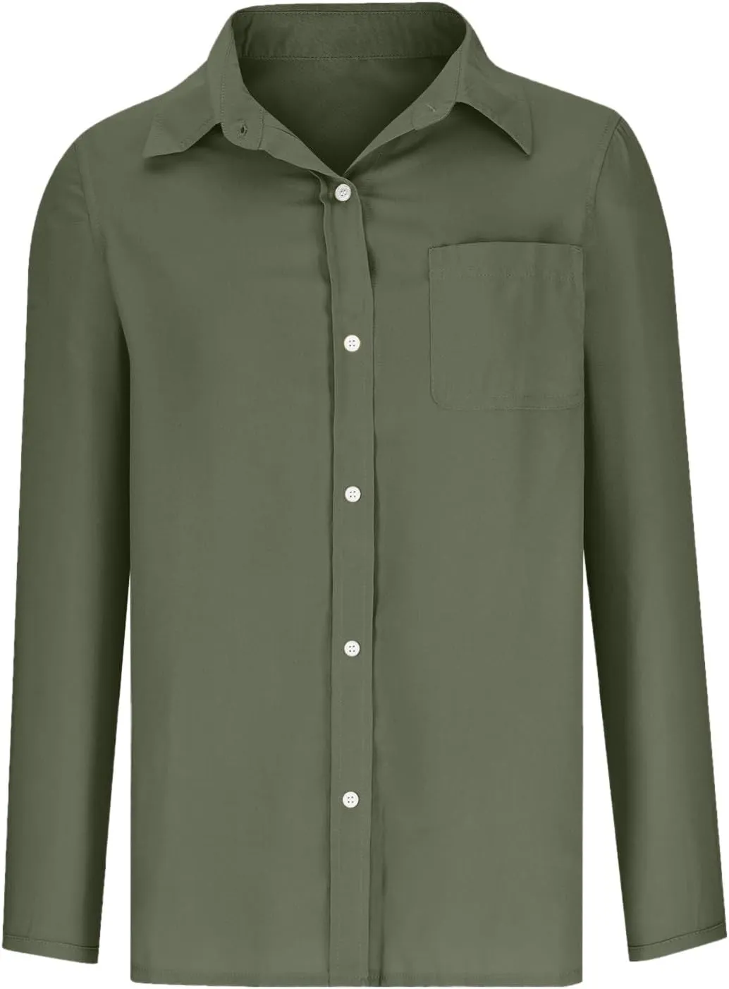 Womens Button Down Shirts Long Sleeve Collared Dress Tunic Cotton Oversized Blouses Going Out Dressy Casual Tops
