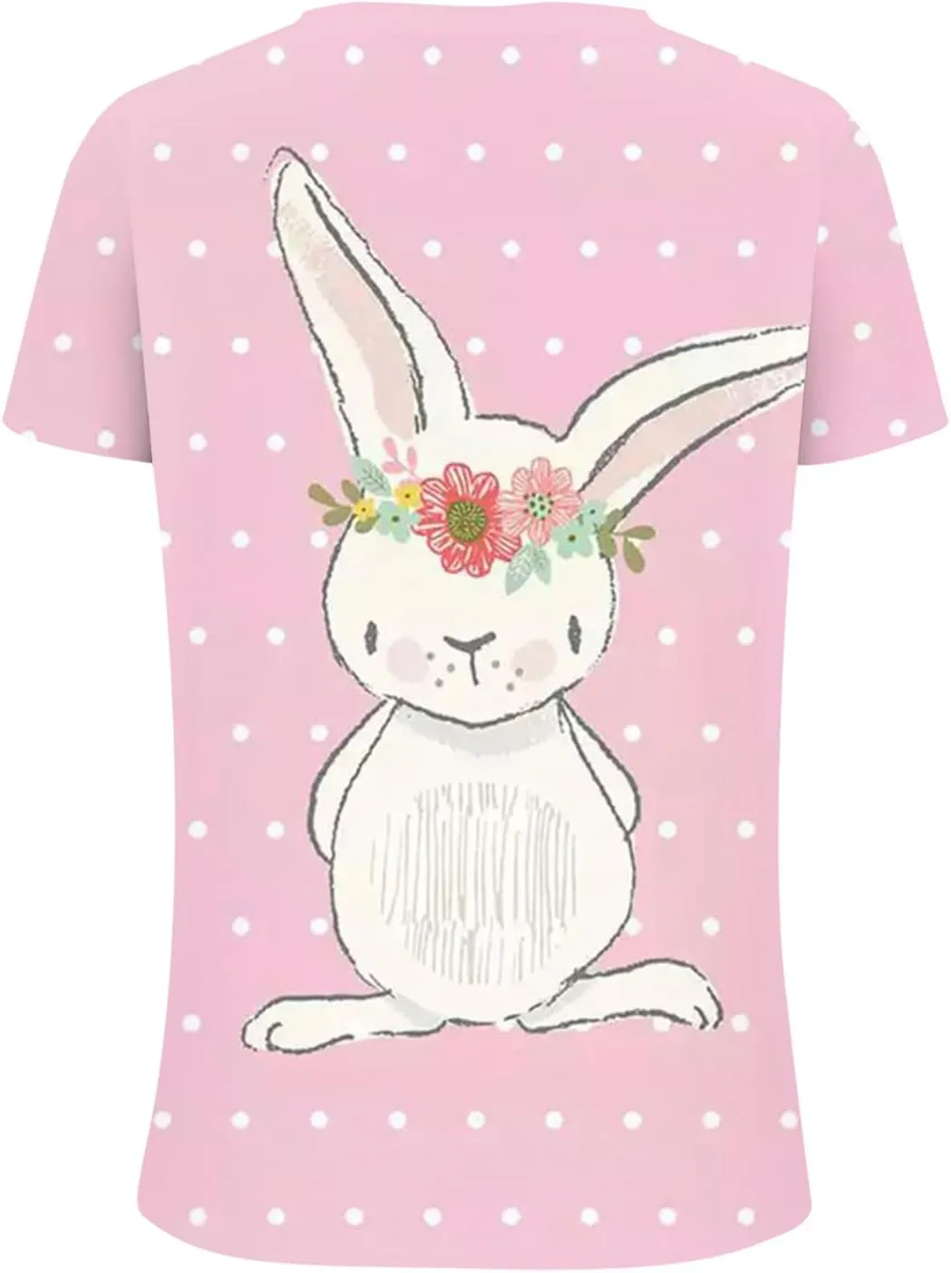 Womens Easter Shirts Short Sleeve V-Neck Easter's Day Tops Rabbits Bunny T-Shirt Floral Print Boho Tees Tunic Top