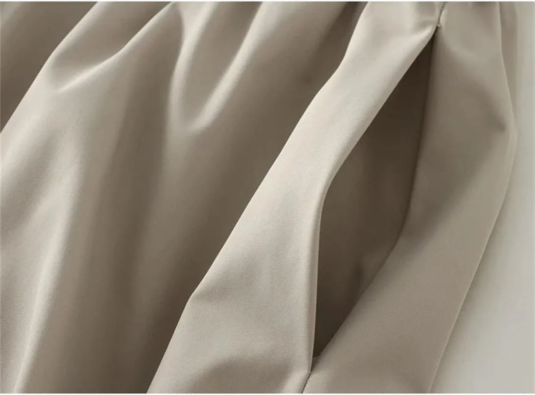 Women's Elasticated High Waist Midi Skirt Summer Pleated Work Office A-line Skirt