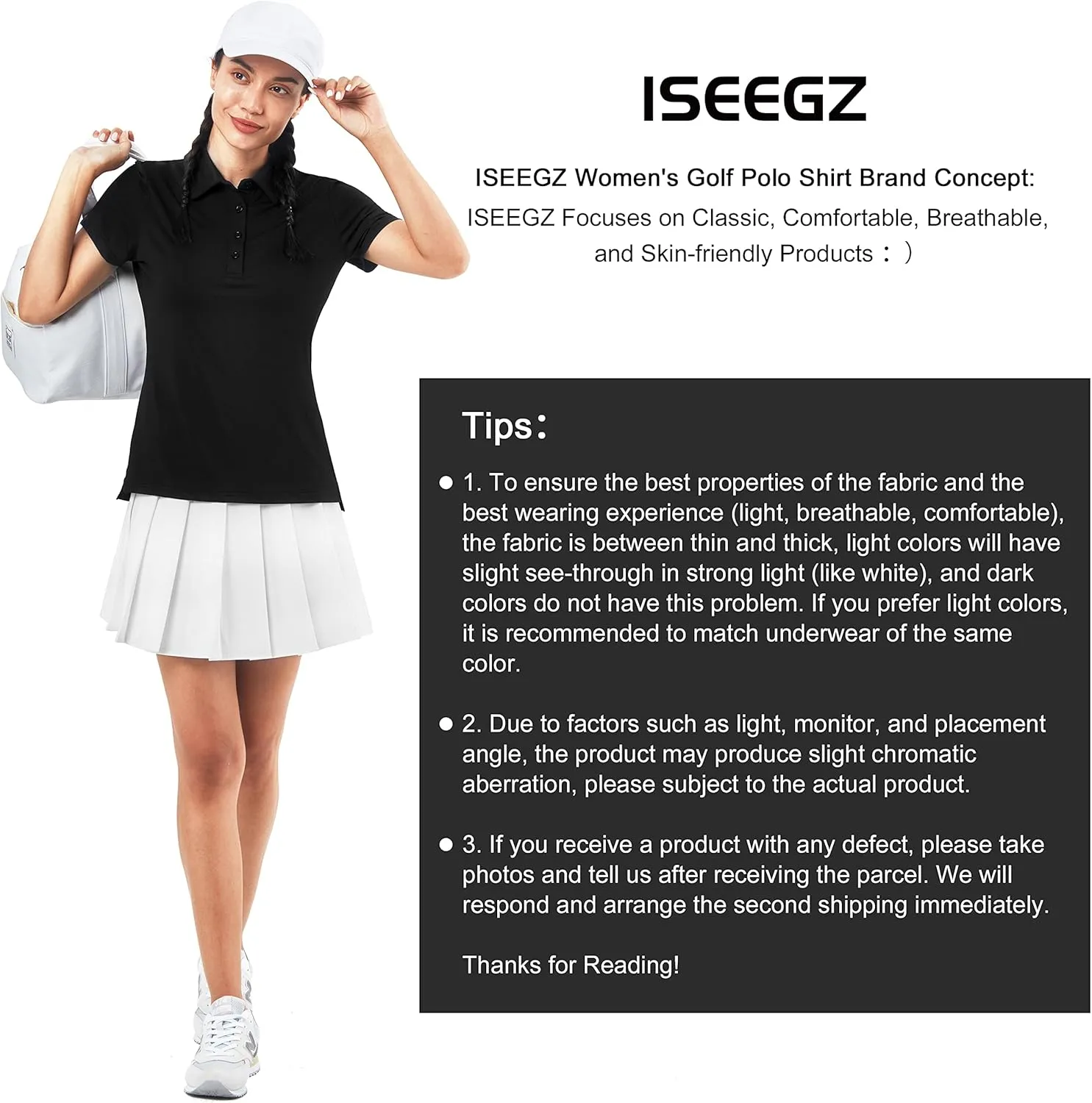 Women's Golf Shirt Short Long Sleeve Polo Shirts Lightweight Quick-Dry Workout Daily Work Shirts Tops for Women