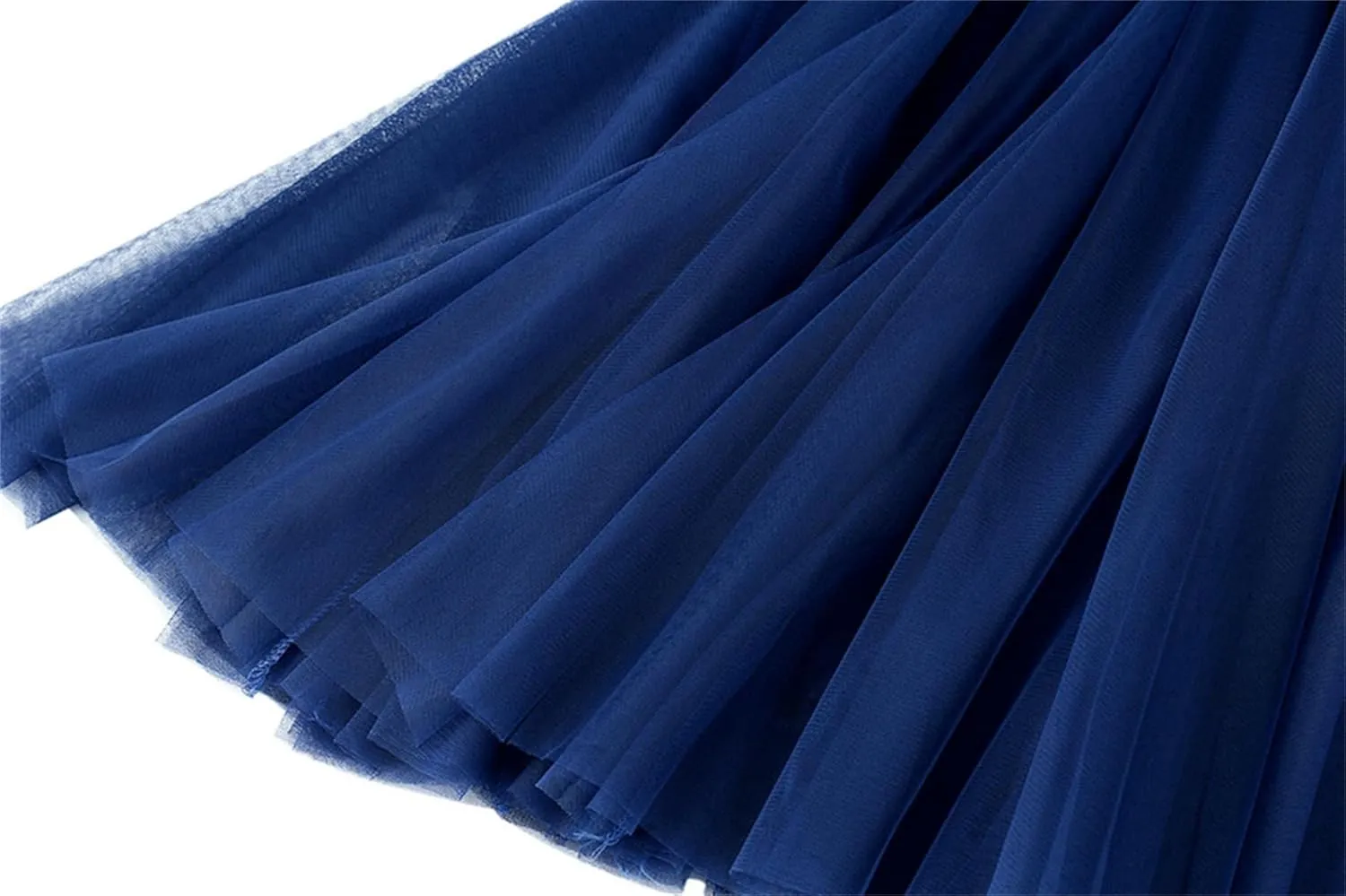 Women's High-Waisted Pleated Skirt with Elastic Waist Slim Midi Skirt Long Skirt with Two Layers of Mesh