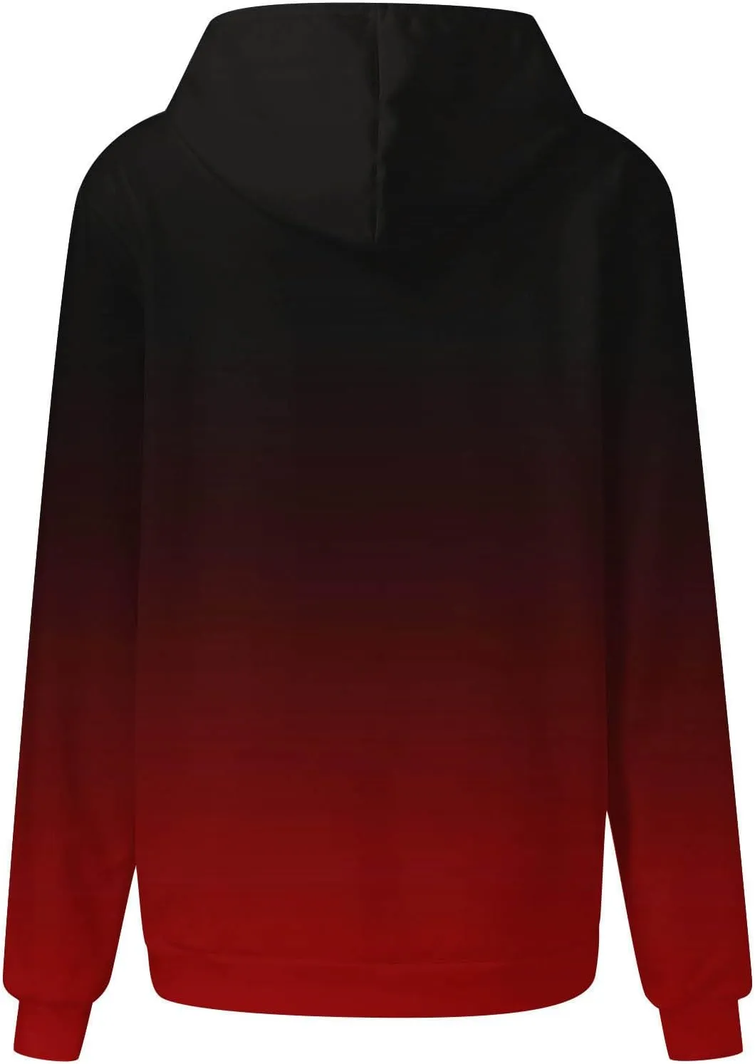 Womens Oversized Hoodies Gradient Letter Print Long Sleeve Drawstring Pullover Sweatshirt with Pockets Fall Clothes