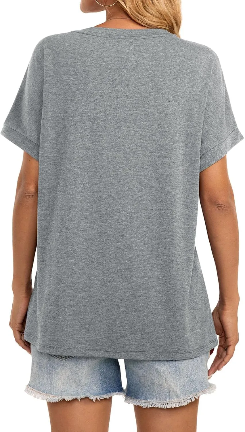 Womens Oversized T Shirts Short Sleeve Crewneck Loose Fit Tops Summer Outfits Clothes 2025