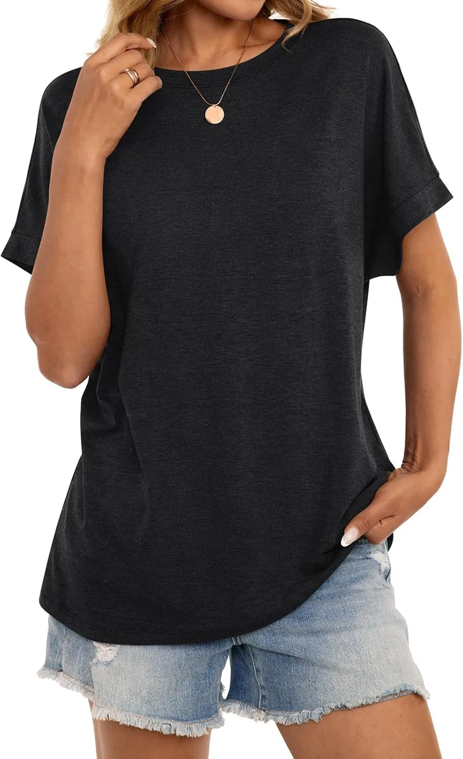 Womens Oversized T Shirts Short Sleeve Crewneck Loose Fit Tops Summer Outfits Clothes 2025
