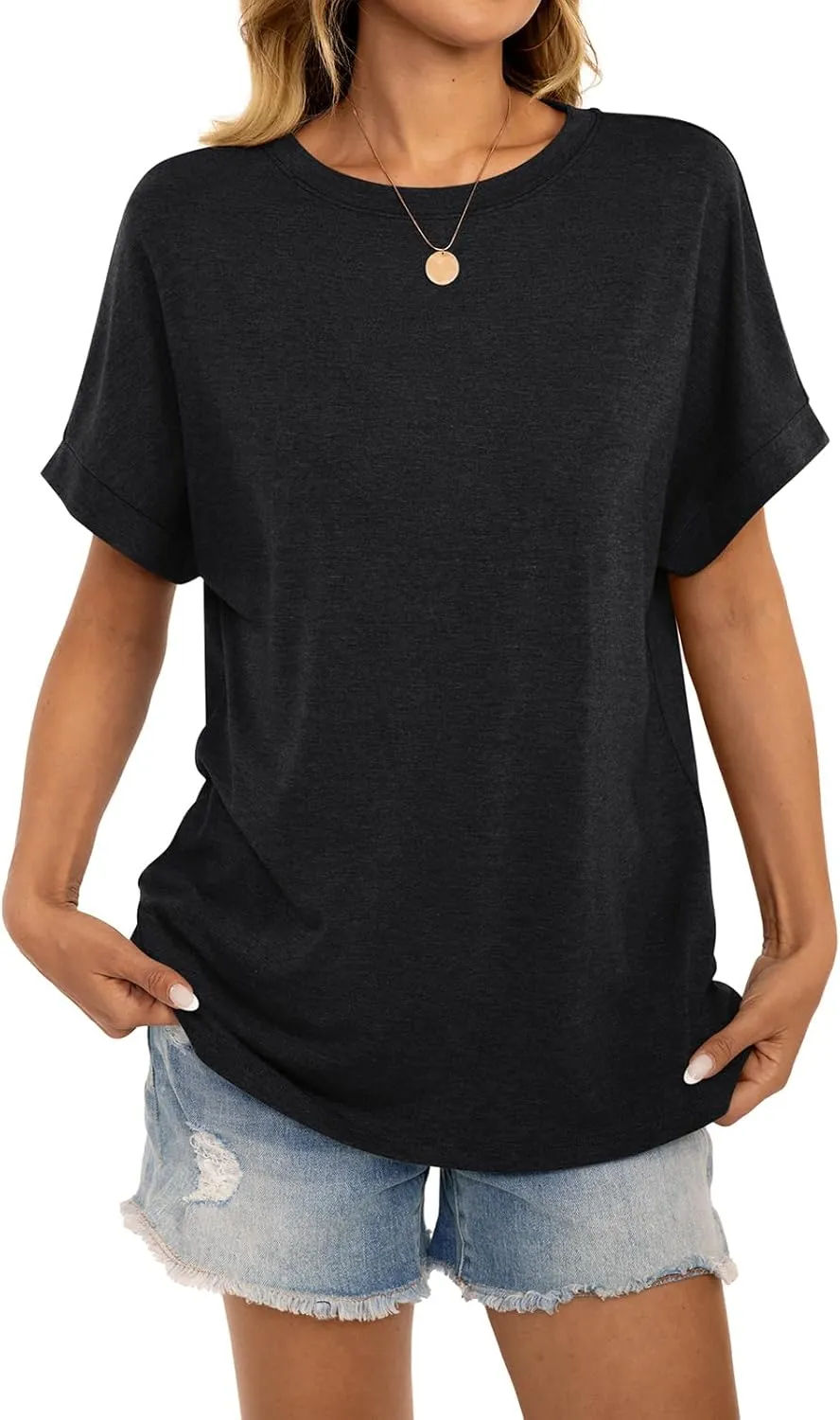 Womens Oversized T Shirts Short Sleeve Crewneck Loose Fit Tops Summer Outfits Clothes 2025
