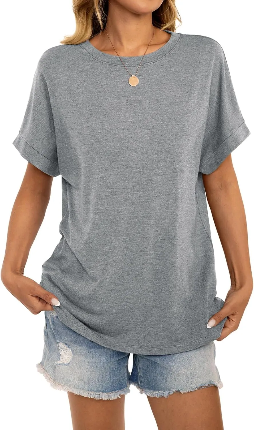 Womens Oversized T Shirts Short Sleeve Crewneck Loose Fit Tops Summer Outfits Clothes 2025
