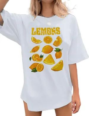 Womens Oversized T Shirts Strawberry Fruit Graphic Tees Summer Casual Loose Beach Vacation 2025 Clothes Tops