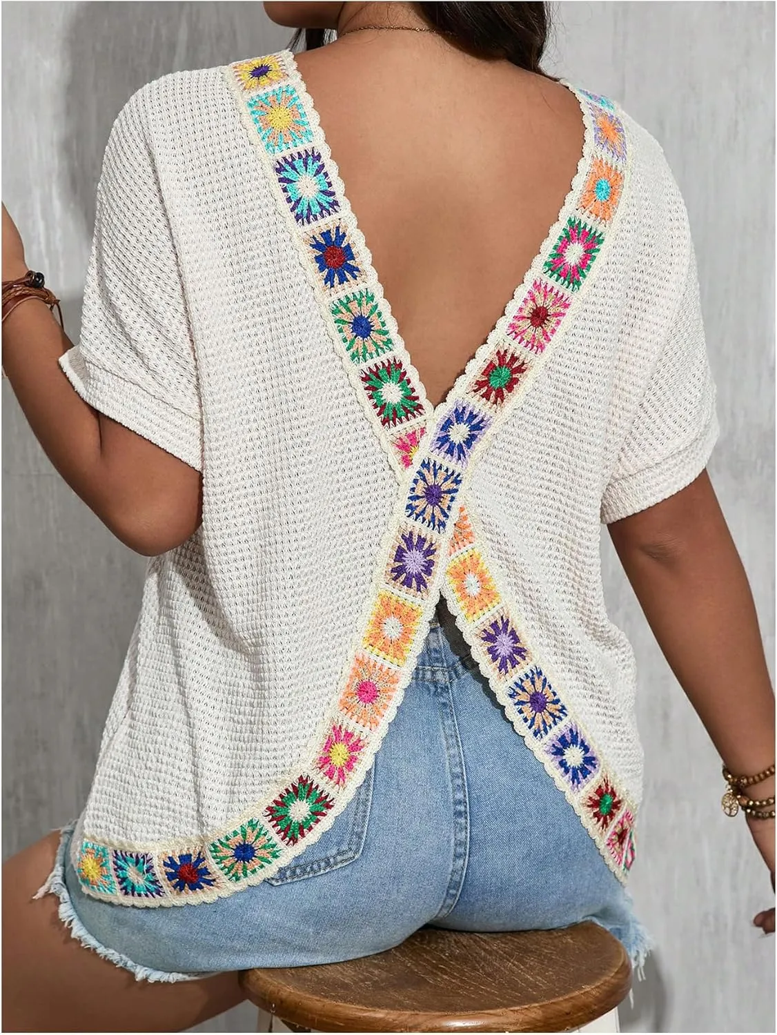Women's Plus Size Graphic Tees Short Sleeve Crew Neck Split T Shirt Summer Casual Tops