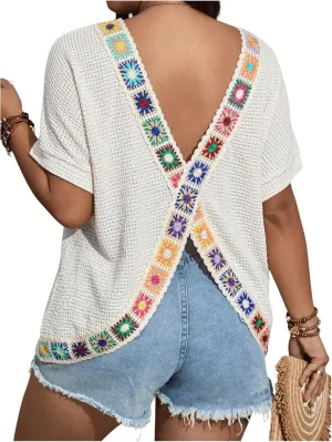 Women's Plus Size Graphic Tees Short Sleeve Crew Neck Split T Shirt Summer Casual Tops