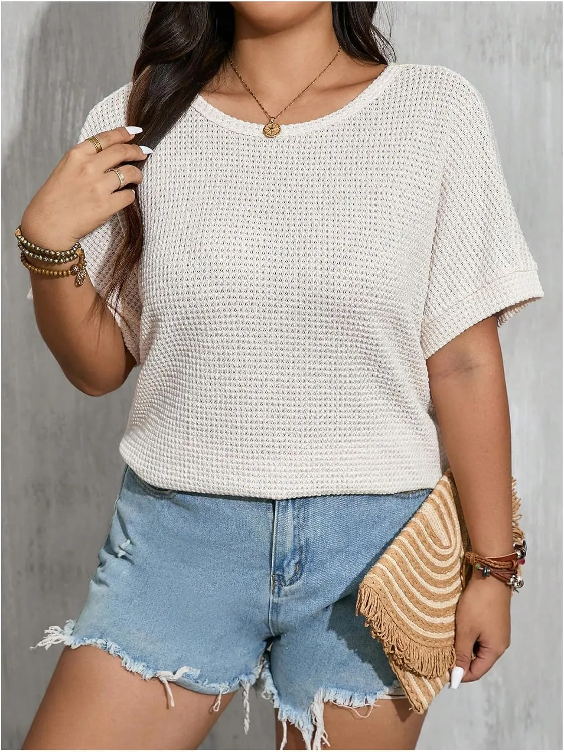 Women's Plus Size Graphic Tees Short Sleeve Crew Neck Split T Shirt Summer Casual Tops