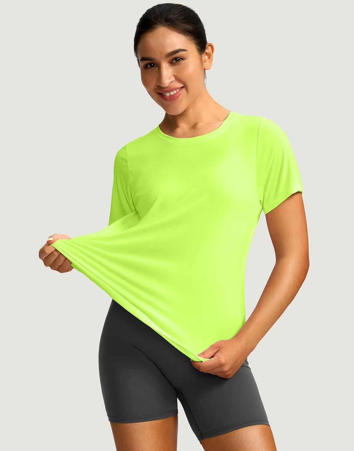 Women's Short Sleeve Workout Shirts Breathable UPF 50  Sun Protection T-Shirts Quick Dry Gym Running Hiking Tops