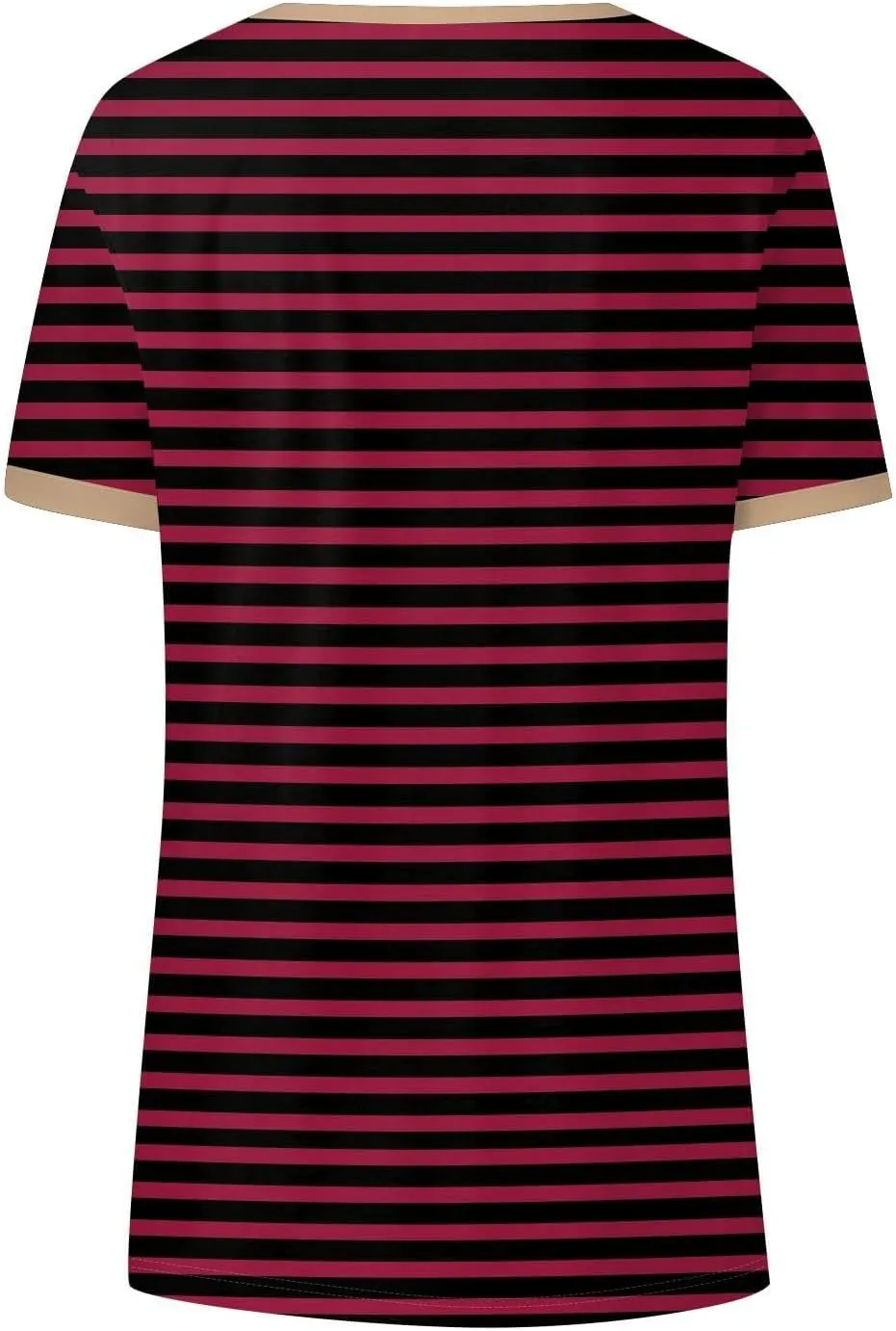 Womens Summer Tops Dressy Casual V Neck Short Sleeve Striped Color Block T Shirts Daily Going Out Blouses