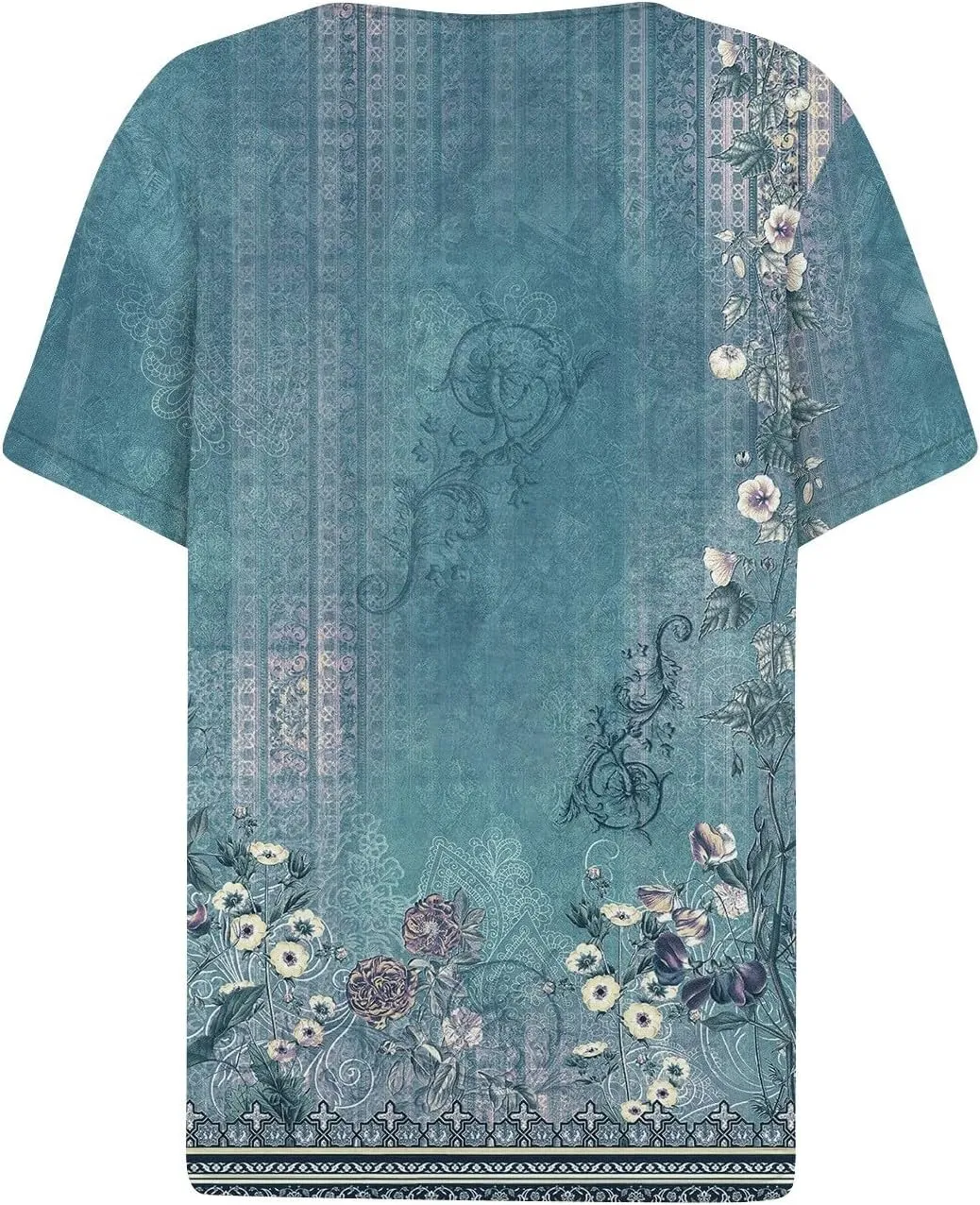 Womens T Shirts Short Sleeve Henley Neck Button Blouses Trendy Loose Dressy V Neck Printed Shirts 2025 Summer Spring