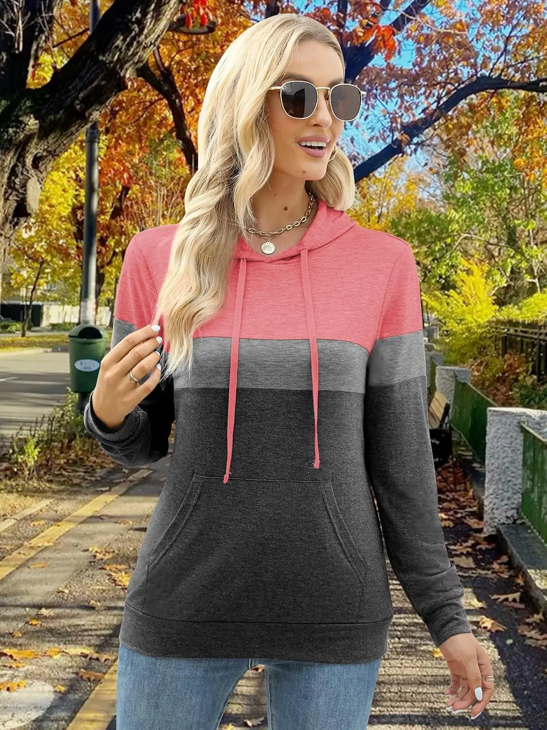 Womens Tops Ladies Tunics Casual Shirts Long Sleeve Hoodie Pullover Blouses Loose Fitting Tees Fashion Clothing Sweatshirts